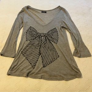 Lauren Moshi bow shirt - gray - medium
